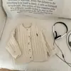 Suéter Feminino Outono Inverno Estilo Coreano Bebê Bordado Cartoon Trançado Cardigã Roupas de Outono Casaco Versátil Espessado