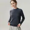 Suéter de Caxemira 100% caxemira pura de cabra suéter de gola redonda para mulheres, malha slim-fit de outono e inverno, top base macio e quente