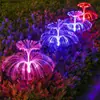 Luz decorativa de ambiente movida a energia solar LED fibra óptica água-viva à prova d'água externa pátio jardim área de villa luz de estaca de solo fábrica