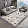 Alfombra de Sala de Estar de Terciopelo de Cristal Estilo Ins Alfombra de Dormitorio para Sofá Mesa de Café Suelo Antideslizante Resistente a la Suciedad Resistente al Desgaste Fácil de Limpiar
