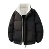 Chaqueta de Algodón Gruesa con Cuello Alto de Color Contrastante para Hombre, Nueva Colección de Invierno, Abrigo de Algodón Cálido, Ropa de Abrigo