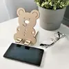 Soporte de Madera para Teléfono Móvil Soporte Perezoso de Escritorio Forma de Animal Soporte de Madera para Teléfono Móvil Soporte para Tableta con Ángulo Ajustable