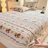 Lençol de cama de fleece espesso com forro de fleece para o inverno, peça única, capa de cama quente de inverno, fleece de leite, protetor de colchão de flanela