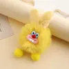 Llavero de Muñeca Conejo Boca Grande de Peluche Colorido Lindo Nutria Falsa Piel de Conejo Colgante para Coche Mochila Accesorios Estilo Ins