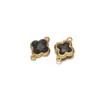 Colgante de Cristal de Vidrio Acero Inoxidable Oro de 18K Colgante de Trébol de Cuatro Hojas Accesorios de Joyería para Collares Pulseras Pendientes