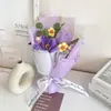 Buquê de Formatura de Rosas, Girassóis, Flores de Crochê em Lã Acabada, Tulipas, Presente de Aniversário para Namorada, Professor