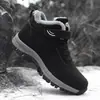 Zapatos para Personas Mayores de Hombre Forrados de Felpa Cálidos de Invierno de Algodón Suela Suave para Papá Antideslizantes Zapatos para Caminar para Personas de Mediana Edad y Mayores Botas de Nieve de Algodón