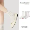 Calcetines de malla renacentista con empalme transpirable para primavera y verano, color caramelo, con lunares calados, transpirables, estilo japonés para niña