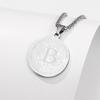 Temu oferta caliente moda nuevo acero inoxidable Bitcoin colgante collar bañado en oro redondo Bitcoin colgante collar