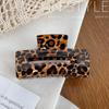 Estampado de Leopardo Moderno Pinza para el Pelo Cuadrada Hueca para Mujer Pinza Trasera para el Cabello de Ácido Acético Imitación Nueva Moda Transfronteriza Tocado Accesorios para el Cabello de Mujer