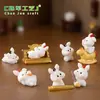 Mini Paisagem Pequenos Enfeites Animal Cartoon Fofo Palácio Celestial Coelho Fofo Jardinagem Musgo Mini Resina Decorações Acessórios