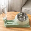 Conjunto de Tigelas para Gato para Comida e Água com Garrafa Dispensadora de Água Automática Tigelas Elevadas para Comida e Água para Animais de Estimação para Gato e Cães Pequenos Médios