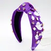 Diadema de Cabeza de Fantasma Blanco Nueva para Halloween Accesorios Acrílicos Incrustados con Diamantes de Tela Adorno para la Cabeza Diadema Nudosa de Moda Accesorios para el Cabello