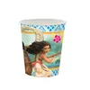 Venta Caliente Vajilla Desechable Moana Fiesta de Cumpleaños Evento Vaso de Papel Servilleta Plato de Papel Cuchillo Tenedor Cuchara Decoración de Vajilla