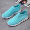 2026 Nuevo Modelo Aliexpress Ebay Talla Grande Tejido Fly-Knit Zapatos Casuales Tipo Calcetín Slip-On Tacón Bajo Malla Talla 43 350g
