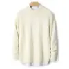 Nuevo Suéter de Lana Otoño/Invierno 2024 con Cuello Semi Alto, Suéter Grueso Holgado para Hombre, Tejido de Punto de Color Sólido, Suéter Base de Cachemira