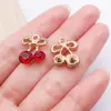 Pingente de Liga Cereja Vermelha Acessórios para Joias DIY Pedraria Fruta Pulseira Colar Brincos Chave Pingente Transfronteiriço