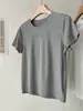 Camiseta de Manga Corta con Hombro Recto para Mujer, Nueva de Verano Ajustada, Suave y Amigable con la Piel, de Algodón Lyocell Tencel