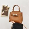 Bolso Infantil 2024 Nuevo Moda Europea y Americana Patrón Lichi Mini Bolso Kelly Bolso Cruzado para Lápiz Labial para Niña Padre-hija Comercio Exterior