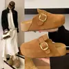 Chinelos Finos com Solado Grosso para Mulheres, Novo Estilo Outono 2025, Estilo Mori Girl Slip-On Sapatos Preguiçosos, Meias-Pantufas Fechadas para Uso Externo