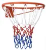 Marco azul malla engrosada reforzada poliéster red de baloncesto interior exterior aro de baloncesto estándar red de cesta tejida red de aro de baloncesto