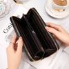 Carteira Longa Feminina Diamante Estilo Coreano Novo 2024 Zíper Simples de Mão Carteira Multislots para Cartões Grande Capacidade Bolsa para Celular