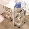 Estante de Almacenamiento Transparente para el Hogar Móvil para Baño Estante de Almacenamiento Multicapa Estantería para Dormitorio Carrito Acrílico Estante de Almacenamiento