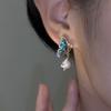 Diseño Nicho Sentimiento Hada Conchas de Abulón Mariposa Aretes de Perlas Moda Lujo Ligero Viaje Zircón Joyería para la Oreja