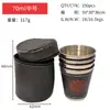 Conjunto de Taças de Vinho de Aço Inoxidável, Conjunto Pequeno Portátil para Exterior, Taça de Vinho Espessa para Viagem e Piquenique 30ml Atacado