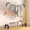 Varal de Pendurar na Varanda, Varal de Roupas Dobrável Telescópico de Aço Inoxidável para Quarto, Varal de Chão Simples/Duplo para Interior e Exterior, Cabide
