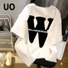 Pilling Severo Diseño de Moda Nacional Estampado Manga Corta Unisex Pareja Verano 2025 Camiseta Holgada Top para Mujer