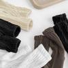 Calcetines de Algodón Puro para Mujer Zhuji, Calcetines Retro Japoneses de Media Pantorrilla, Calcetines Gruesos Transpirables de Hilo Grueso para Primavera y Otoño, Calcetines Versátiles de Color Sólido para Mujer