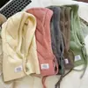 Gorro Cálido Integrado con Bufanda de Punto Grueso Cableada Coreana Chal Otoño Invierno