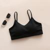 Ropa interior de verano para mujer, fina, con realce de pecho pequeño y almohadilla para el pecho, sujetador integrado sin desgaste, camisola deportiva sin marcas
