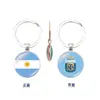 Suprimento Transfronteiriço Copa do Mundo 32 Equipes Bandeira Nacional Emblema da Equipe Chaveiro Dupla Face Chaveiro de Futebol Pingente Joia