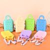 Mini Bolso de Hombro con Cremallera para Playa, Bolso de Mano de Moda para Niños, Bolso Hecho a Mano DIY, Bolso de Dibujos Animados con Agujeros para la Costa
