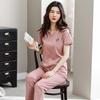 Pijama Feminino, Verão Algodão Puro Calças de Manga Curta, Verão Algodão Fino, Pode Ser Usado Fora, Conjunto Casual para Usar em Casa