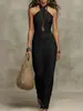 2026 Novo Vestido Feminino Europeu e Americano Transfronteiriço Amazon Slim Fit Moderno Sem Mangas com Gola Halter