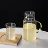 Chaleira de Água Fria de Vidro Espesso Resistente a Altas Temperaturas Chaleira Doméstica de Água Fria Chaleira com Infusor de Chá Resistente ao Calor Chaleira para Preparar Chá Chaleira para Chá de Frutas Conjunto de Utensílios para Água