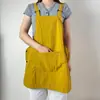 Avental impermeável multi-bolsos reversível, vestimenta de trabalho unissex para cozinha, personalizável com logo, disponível em tamanhos grandes, adequado para jardinagem, e resistente a óleo, em cores sólidas