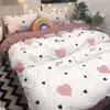 Juego de Ropa de Cama de Cuatro Piezas de Celebridad de Internet Sábanas Dobles Funda de Edredón Cama Juego de Cuatro Piezas 1.2m Dormitorio de Estudiante Juego de Tres Piezas