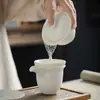 Porcelana branca gorda de carneiro Dehua conjunto de chá kung fu atacado empresa imprimível logotipo conjunto de presente de inauguração caixa de presente