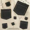 Venta Directa Duoku Parche Bordado Etiqueta Bolsillo Falso de Mezclilla Accesorios para Ropa DIY Parche Bordado para Bolsos Termoadhesivo