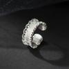 Anel Listrado Doce de Renda Vazada Prata de Lei S925 Estilo Ins Design de Nicho Anel de Renda de Diamante R02722