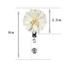 Porta Credencial de Identificación Fácil de Tirar, Hecho a Mano, De Venta Caliente, ABS en Stock, Giratorio, Popular Diseño de Flor de Tela, Fácil de Tirar