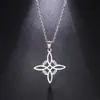 Acero Inoxidable Cuarteto Nudo Celta Nudo Hueco Collar de Acero de Titanio Cadena para Clavícula de Color Resistente para Mujer Accesorios Simples