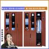 Armario Metálico para Ropa de Personal con Cerradura, Impresión por Transferencia de Madera, Gabinete de Acero para Bolsos, Zapatero de Hierro, Armario para Dormitorio de Personal