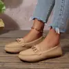 Otoño 2026 Nuevo Llegado Comercio Exterior Tallas Grandes Moda Casual para Mujer Ropa de Abrigo Estilo Europeo Americano Mocasines Slip-on Zapatos Náuticos
