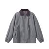 Yansanxia Chaqueta con Solapa de Bloques de Color Retro Americana a la Moda Marca a la Moda Chaqueta de Trabajo Casual Holgada para Hombre Jk623