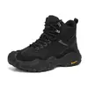 Botas de Caminhada e Escalada Outdoor Outono Masculino Tamanho Grande Botas Curtas Respiráveis Sola Grossa Antiderrapante Resistente ao Desgaste Off-road Botas de Trabalho de Cano Alto